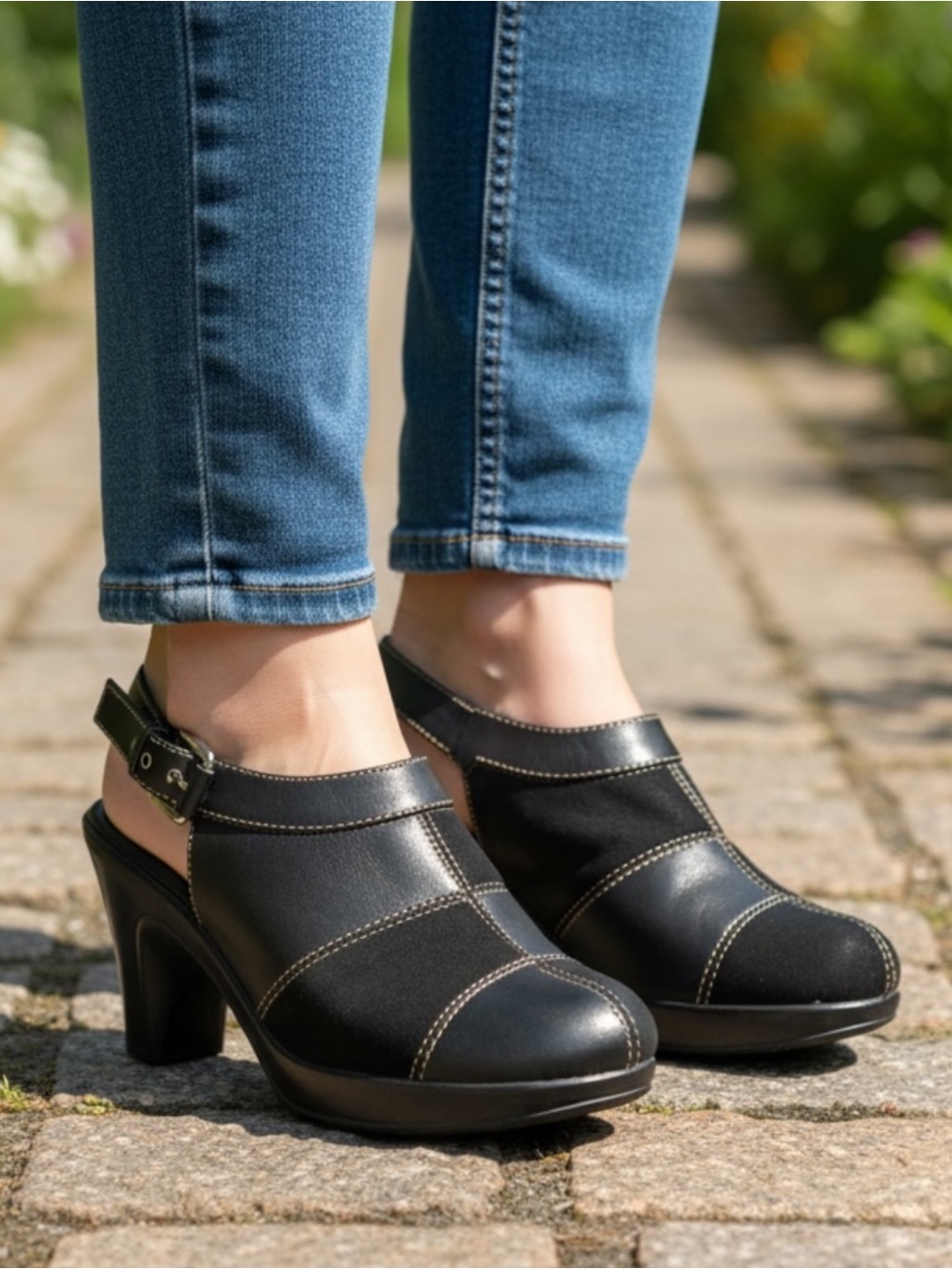 Tommy Hilfiger Mable Slingback Suede Leather Patchwork Mules Clogs Sandals
